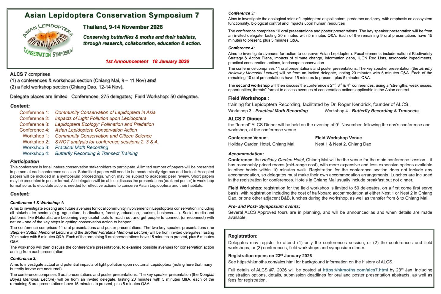 1st announcment: ALCS 7, Thailand 9-14 November 2026